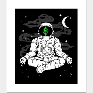 Astronaut Yoga Ethereum Classic ETH Coin To The Moon Crypto Token Cryptocurrency Blockchain Wallet Birthday Gift For Men Women Kids Posters and Art